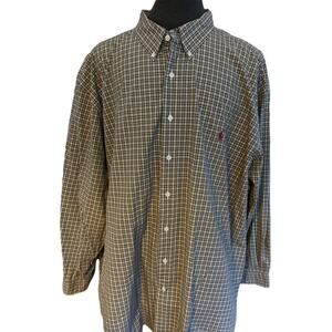 Men's 4XB Ralph Lauren Plaid Button Down Long Sleeve Shirt
